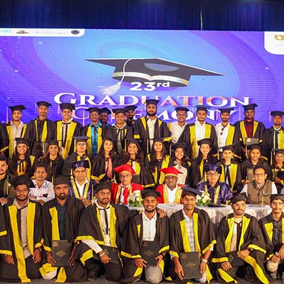 Graduates celebrating on Graduation Day '23, symbolizing the shaping of bright futures.
